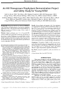 Cover page: An HIV Preexposure Prophylaxis Demonstration Project and Safety Study for Young MSM