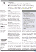 Cover page: Lung health and exposure to air pollution in Malawian children (CAPS): a cross-sectional study