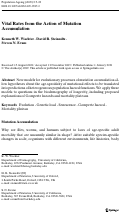 Cover page: Vital Rates from the Action of Mutation Accumulation