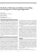 Cover page: The Roles of Motivation and Ability in Controlling the Consequences of Stereotype Suppression