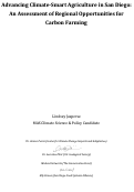 Cover page: Advancing Climate-Smart Agriculture in San Diego: An Assessment of Regional Opportunities for Carbon Farming