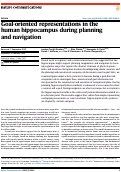 Cover page: Goal-oriented representations in the human hippocampus during planning and navigation