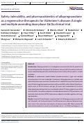 Cover page: Safety, tolerability, and pharmacokinetics of allopregnanolone as a regenerative therapeutic for Alzheimer's disease: A single and multiple ascending dose phase 1b/2a clinical trial