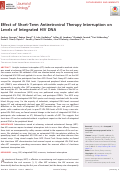 Cover page: Effect of Short-Term Antiretroviral Therapy Interruption on Levels of Integrated HIV DNA