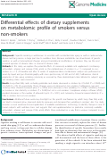 Cover page: Differential effects of dietary supplements on metabolomic profile of smokers versus non-smokers