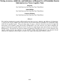 Cover page: Testing Accuracy, Additivity, and Sufficiency of Human Use of Probability DensityInformation in a Visuo-Cognitive Task