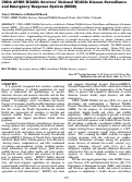 Cover page: USDA APHIS Wildlife Services’ National Wildlife Disease Surveillance and Emergency Response System (SERS)