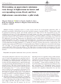 Cover page: Determining an approximate minimum toxic dosage of diphacinone in horses and corresponding serum, blood, and liver diphacinone concentrations: a pilot study