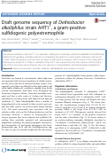 Cover page: Draft genome sequence of Dethiobacter alkaliphilus strain AHT1T, a gram-positive sulfidogenic polyextremophile