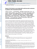 Cover page: Impact of risk factors associated with cardiovascular outcomes in patients with rheumatoid arthritis