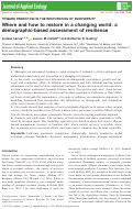 Cover page: Where and how to restore in a changing world: a demographic‐based assessment of resilience