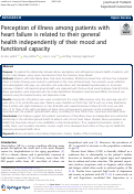 Cover page: Perception of illness among patients with heart failure is related to their general health independently of their mood and functional capacity