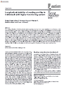 Cover page: Longitudinal stability of reading profiles in individuals with higher functioning autism