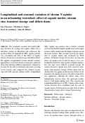 Cover page: Longitudinal and seasonal variation of stream N uptake in an urbanizing watershed: effect of organic matter, stream size, transient storage and debris dams