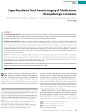 Cover page: Super-Resolution Track Density Imaging of Glioblastoma: Histopathologic Correlation