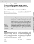 Cover page: Spontaneous sphenoid wing meningoencephaloceles with lateral sphenoid sinus extension: the endoscopic transpterygoid approach.