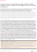 Cover page: Cryptococcus gattii in North American Pacific Northwest: Whole-Population Genome Analysis Provides Insights into Species Evolution and Dispersal