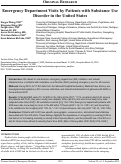 Cover page: Emergency Department Visits by Patients with Substance Use Disorder in the United States