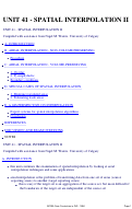 Cover page: Unit 41 - Spatial Interpolation II