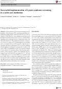 Cover page: Successful implementation of Lynch syndrome screening in a safety net institution