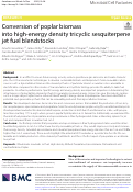 Cover page: Conversion of poplar biomass into high-energy density tricyclic sesquiterpene jet fuel blendstocks