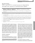 Cover page: MMP-2 and MMP-9 in normal mucosa are independently associated with outcome of colorectal cancer patients