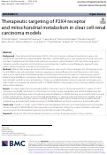 Cover page: Therapeutic targeting of P2X4 receptor and mitochondrial metabolism in clear cell renal carcinoma models.