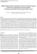 Cover page: Mildly Reduced Brain Swelling and Improved Neurological Outcome in Aquaporin-4 Knockout Mice following Controlled Cortical Impact Brain Injury.