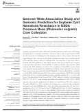 Cover page: Genome-Wide Association Study and Genomic Prediction for Soybean Cyst Nematode Resistance in USDA Common Bean (Phaseolus vulgaris) Core Collection