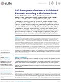 Cover page: Left hemisphere dominance for bilateral kinematic encoding in the human brain.