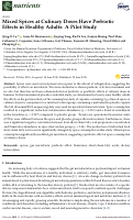 Cover page: Mixed Spices at Culinary Doses Have Prebiotic Effects in Healthy Adults: A Pilot Study.