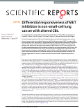 Cover page: Differential responsiveness of MET inhibition in non-small-cell lung cancer with altered CBL