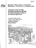 Cover page: Performance of the VUV High Resolution and High Flux Beamline for Chemical Dynamics Studies at the Advanced Light Source