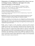 Cover page: Emergence of carbapenem-resistant Enterobacteriaceae in Orange County, California, and support for early regional strategies to limit spread