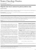 Cover page: Diagnostic tests: how to estimate the positive predictive value