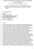 Cover page: Evaluation of hydrologic components of community land model 4 and bias identification