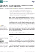 Cover page: TAaCGH Suite for Detecting Cancer—Specific Copy Number Changes Using Topological Signatures