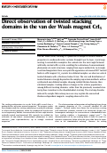 Cover page: Direct observation of twisted stacking domains in the van der Waals magnet CrI3.