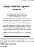 Cover page: Assessing hippocampal development and language in early childhood: Evidence from a new application of the Automatic Segmentation Adapter Tool