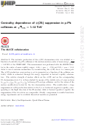 Cover page: Centrality dependence of ψ(2S) suppression in p-Pb collisions at sNN=5.02 TeV