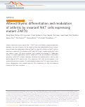 Cover page: Altered thymic differentiation and modulation of arthritis by invariant NKT cells expressing mutant ZAP70