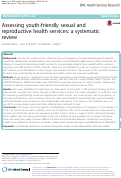 Cover page: Assessing youth-friendly sexual and reproductive health services: a systematic review.