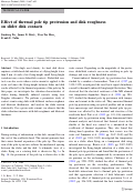 Cover page: Effect of thermal pole tip protrusion and disk roughness on slider disk contacts