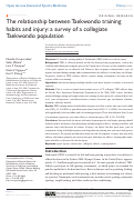 Cover page: The relationship between Taekwondo training habits and injury: a survey of a collegiate Taekwondo population