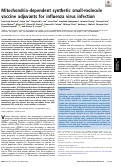 Cover page: Mitochondria-dependent synthetic small-molecule vaccine adjuvants for influenza virus infection.