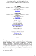 Cover page: Revisiting the past and settling the score: Index revision for house price derivatives