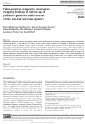 Cover page: False-positive magnetic resonance imaging findings in follow-up of pediatric patients with tumors of the central nervous system