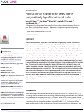 Cover page: Production of high protein yeast using enzymatically liquefied almond hulls.