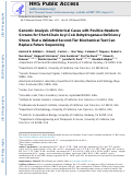 Cover page: Genomic Analysis of Historical Cases with Positive Newborn Screens for Short-Chain Acyl-CoA Dehydrogenase Deficiency Shows That a Validated Second-Tier Biochemical Test Can Replace Future Sequencing