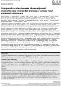 Cover page: Comparative effectiveness of neoadjuvant chemotherapy in bladder and upper urinary tract urothelial carcinoma.